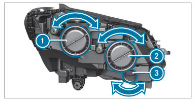 Changing bulbs (only for vehicles with halogen headlamps)